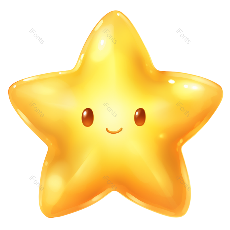 卡通素材图片,星星元素,卡通星星PNG,发光免抠素材